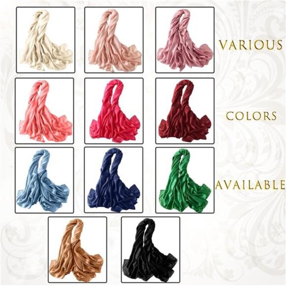 Women Solid Color Scarf, Long Lightweight Wraps Shawl Summer Sun-proof - Picture 6 of 6